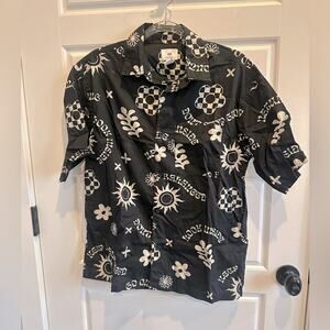 H&M Relaxed Fit Trendy Short Sleeve Button Shirt